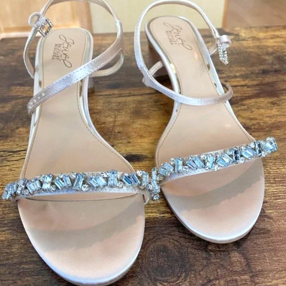 Champagne Badgley Mischa Jeweled Heels